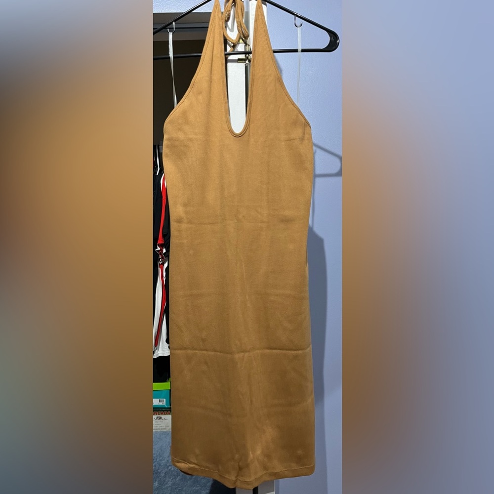 Wild Fable Light Brown Halter Dress